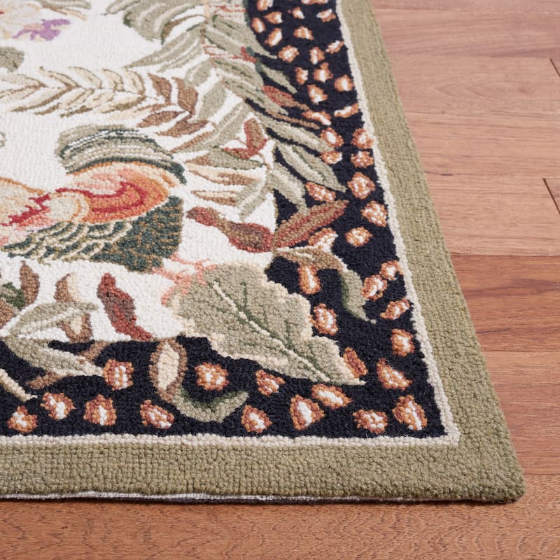 SAFAVIEH Handmade Chelsea Asmaa French Country Rooster Wool Rug