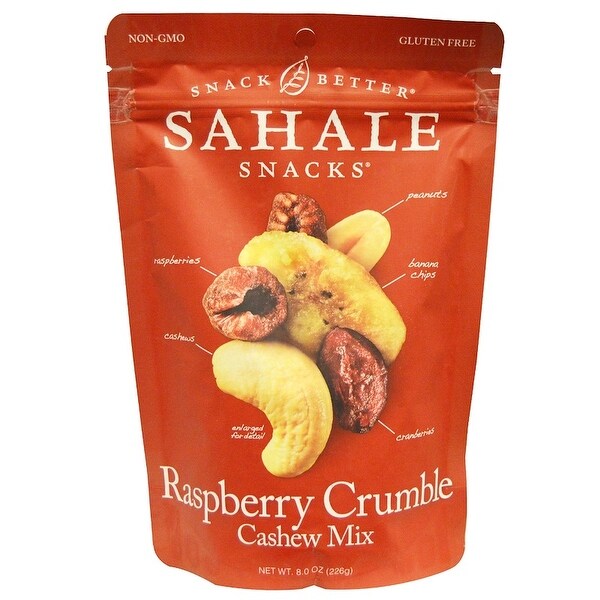Sahale Snacks Raspberry Crumble Cashew Trail Mix - Case of 4 - 8 oz.