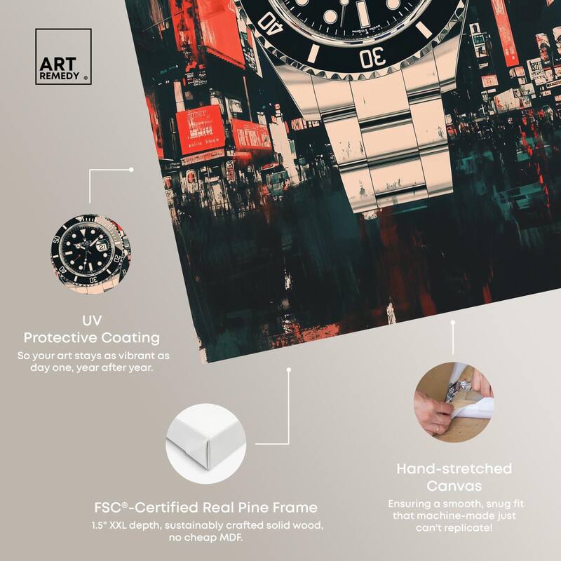 Cityscape Watch Canvas by Art Remedy, Gallery Wrapped