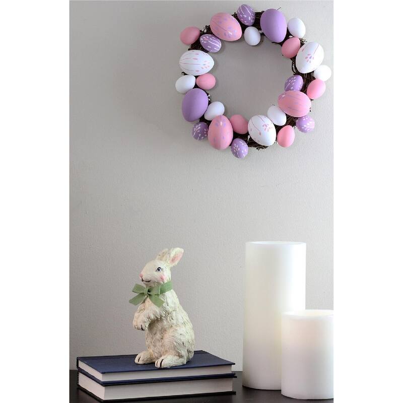 10" Pastel Pink, Purple and White Easter Egg Spring Wreath