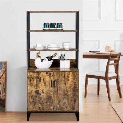 3 Shelf Freestanding Bookcase with Storage Cabinet and Shelves