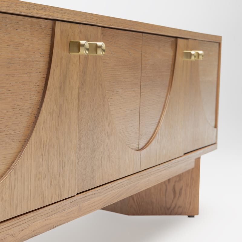 Studio London Oak Wood Zahra TV Stand for Wooden Entertainment Center