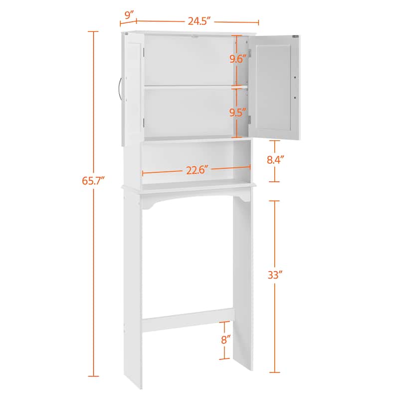 Yaheetech Bathroom Space Saving Organizer Over-the -Toilet with Adjustable Shelf for Bathroom