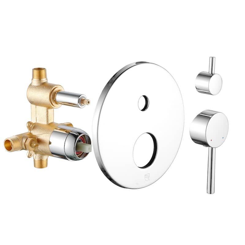 Solid Brass 2 Handle Wall Mounted Roman Tub Faucet With Handheld Shower