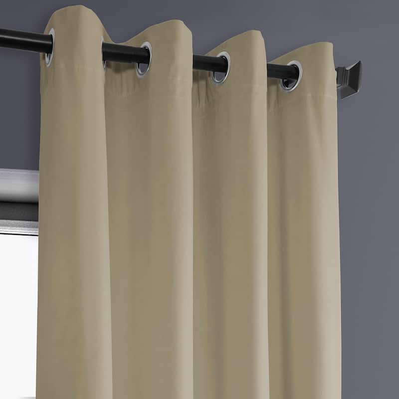 Exclusive Fabrics Heritage Plush Velvet Room Darkening Grommet Curtain (1 Panel)