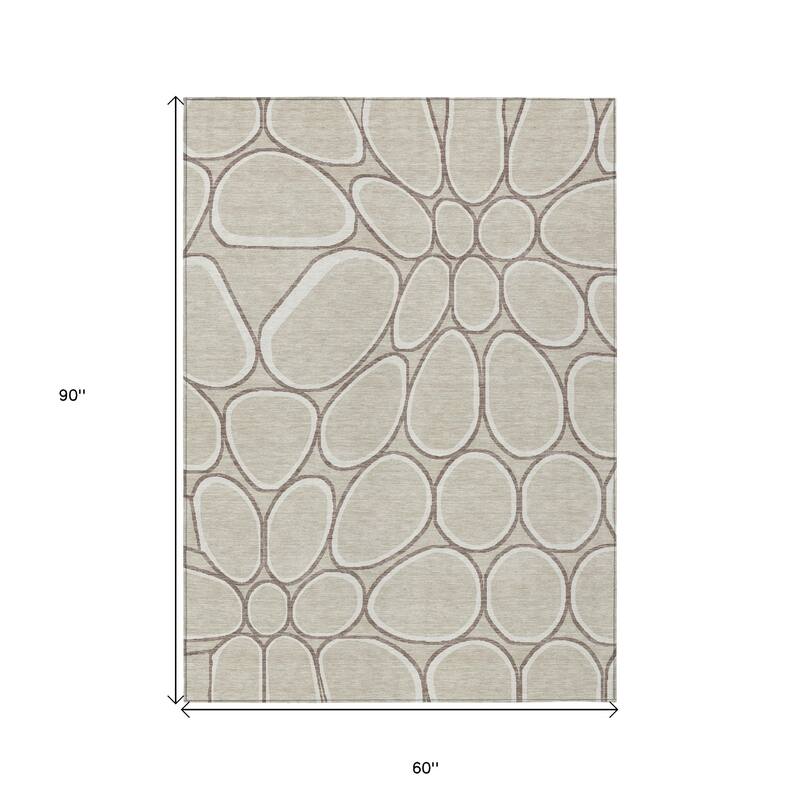 HomeRoots Abstract Transitional Rectangle Outdoor Rug