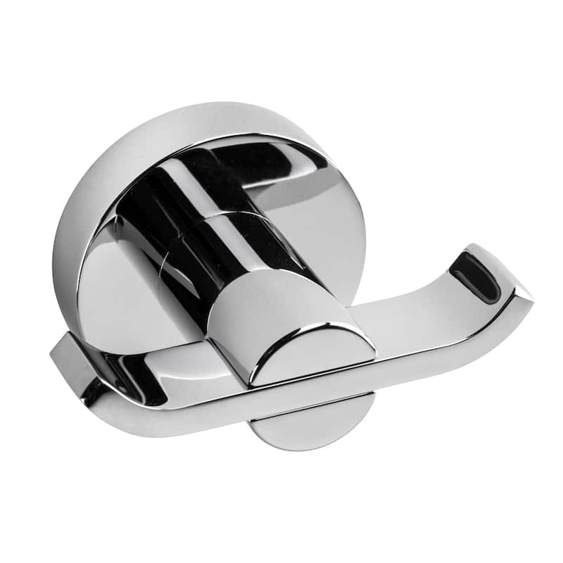 Croydex Metra Flexi-Fix Screw or Glue Double Bath Robe & Towel Hook in Chrome