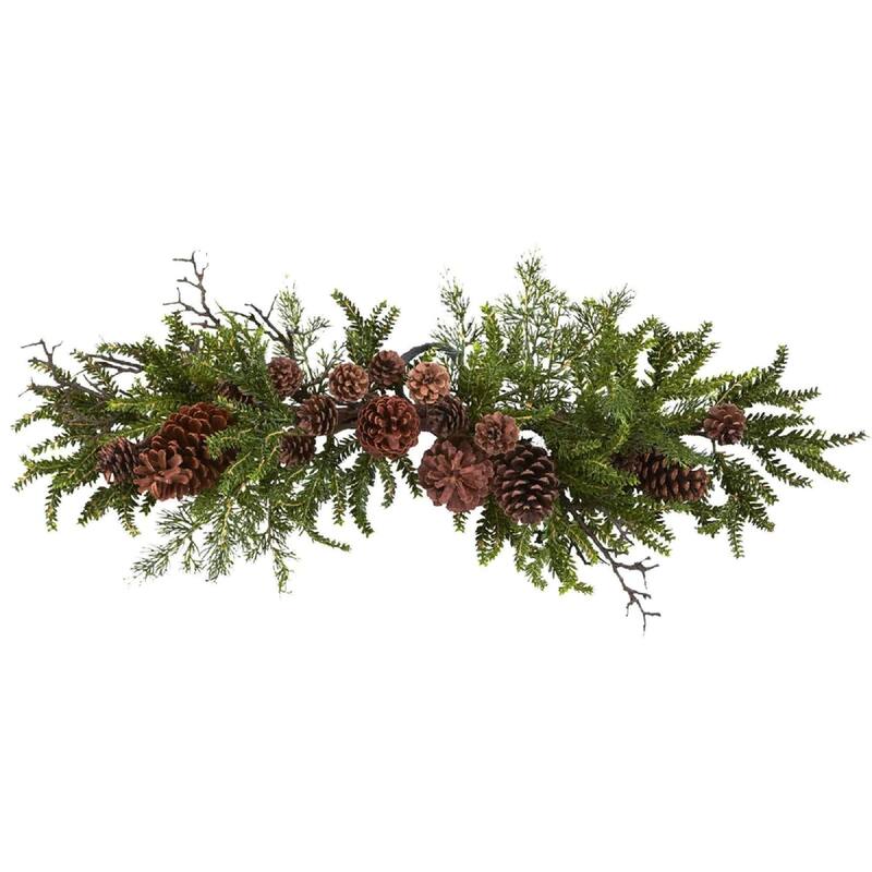 30" Pine and Pinecone Artificial Christmas Swag, Unlit