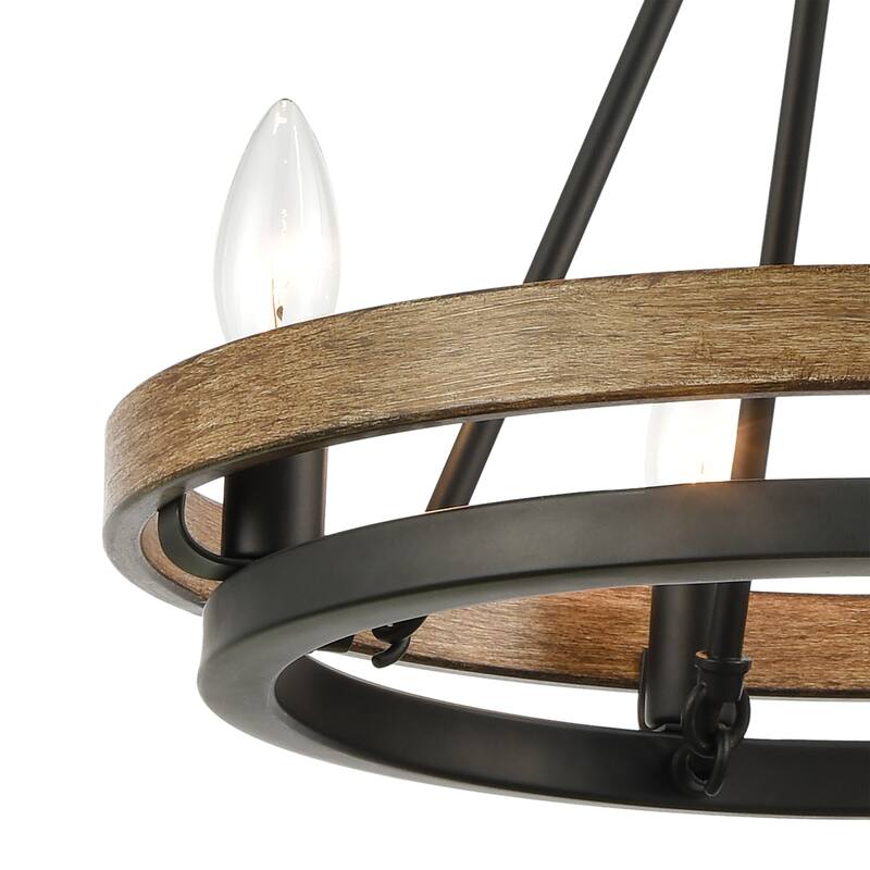 Elk Home Ramsey Matte Black Metal 4 Light Chandelier