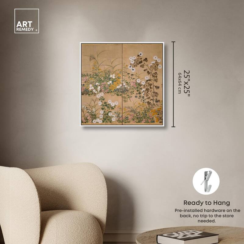 Flowering Plants in Autumn Canvas by Art Remedy