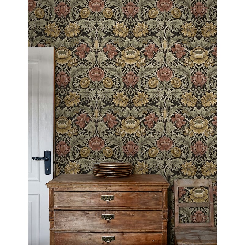 Harry & Grace Acanthus Floral Cameo Peel and Stick Wallpaper