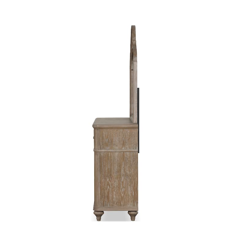 Furniture of America Aveline Modern Rustic Oak 6-Piece Solid Wood Panel Bedroom Set