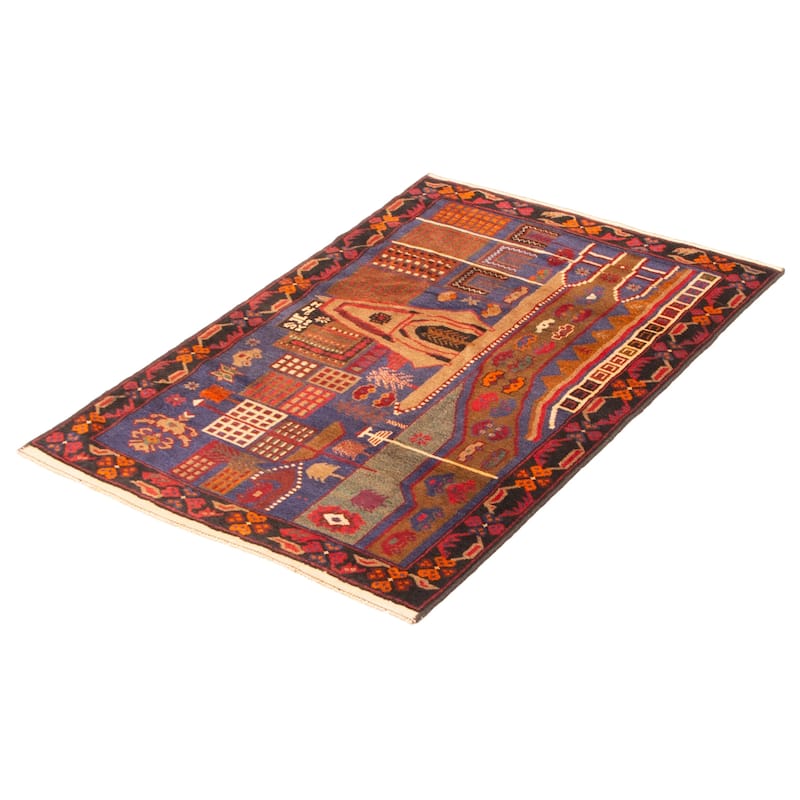 Teimani Navy Rug 3'2" x 5'0" - 3'2 x 5'0