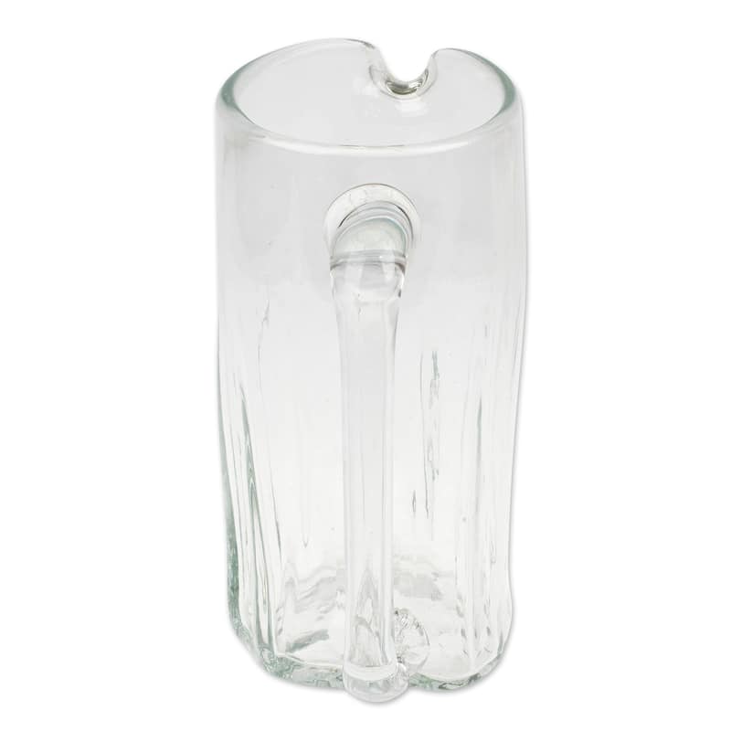 Novica Handmade Garden Relaxation Blown Recycled Glass Pitcher