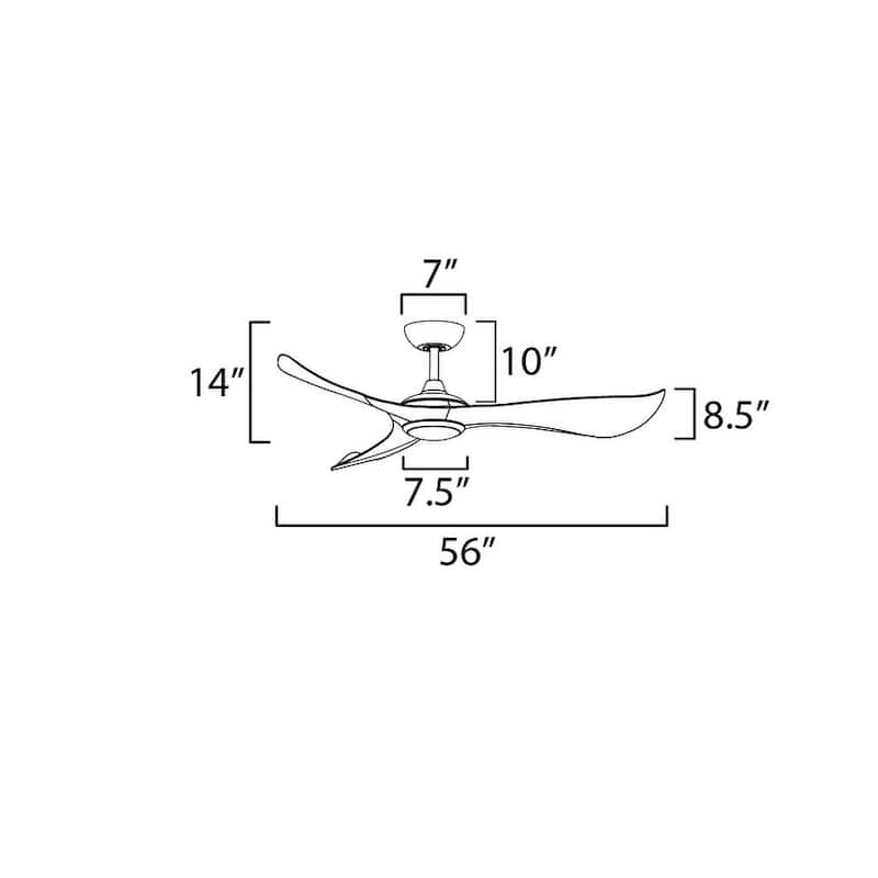Maxim 88755WT Keanu 56" 3 Blade Indoor / Outdoor LED Ceiling Fan