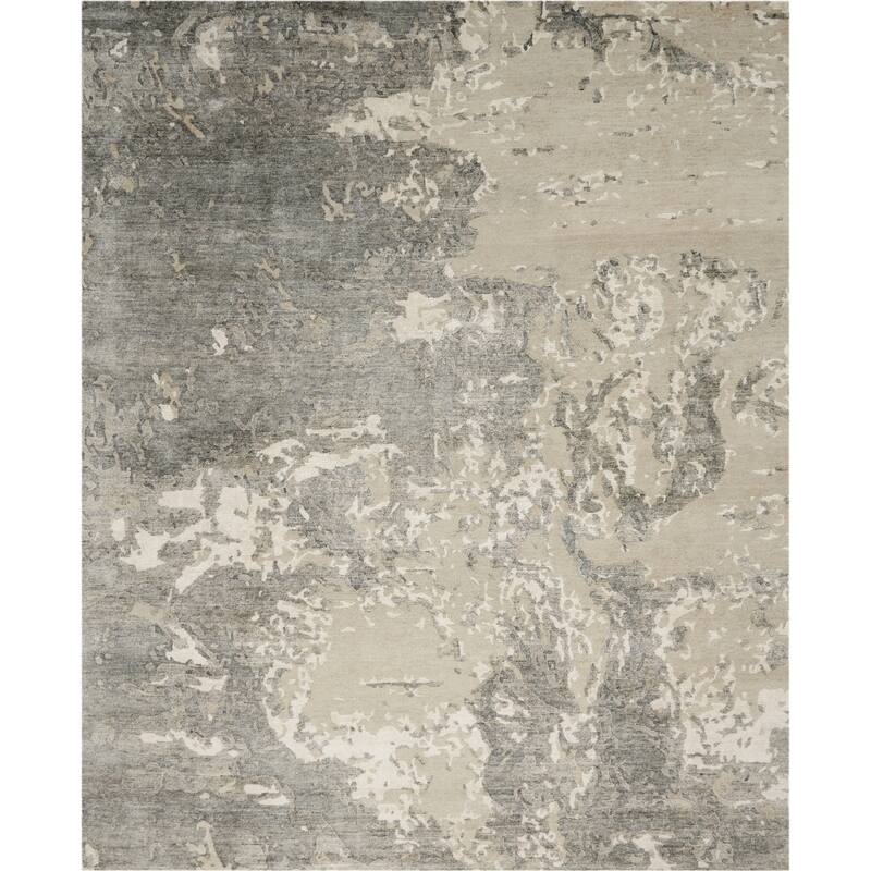 Nourison Silk Shadows Modern Abstract Beige Sheen Area Rug