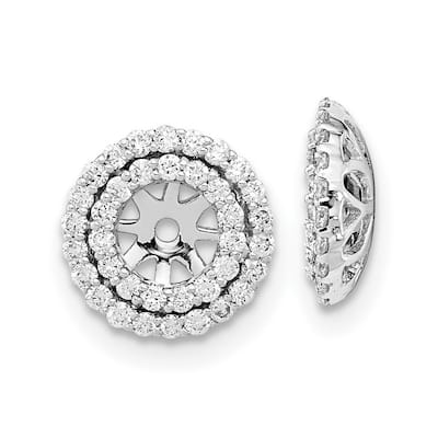 Curata 14k White Gold Diamond Earrings Jackets - 8x8mm Wide