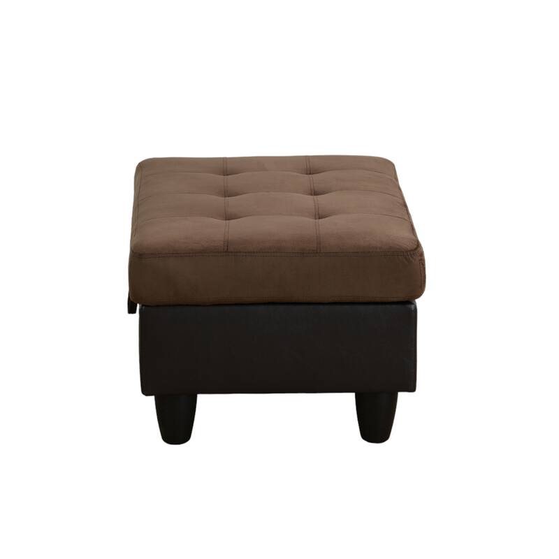 KISRAIS 34" Wide Upholstered Storage Ottoman