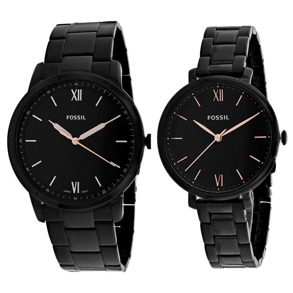 Shop Fossil Unisex S Minimalist Black Dial Watch Fs5514set Overstock 29019151