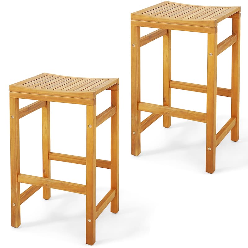 30-Inch Height Bar Chair with Saddle Shaped Seat and Sturdy Footrest - 16.5" x 15" x 30" (L x W x H) - Set of 2