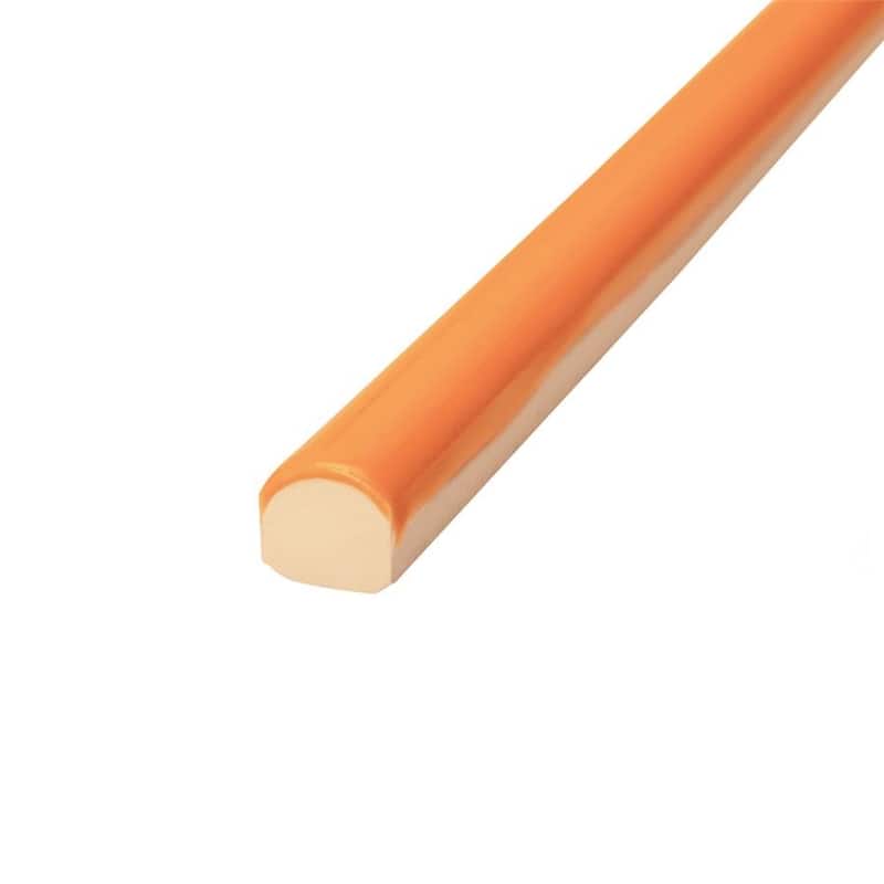 Merola Tile Twist Orange Sunset 1/2" x 11-3/4" Ceramic Wall Trim - (1 Tile)