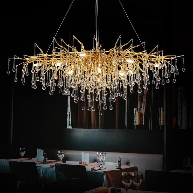 KAYLA 47in-13Light Modern Indoor Crystal Chandelier - Gold-47in