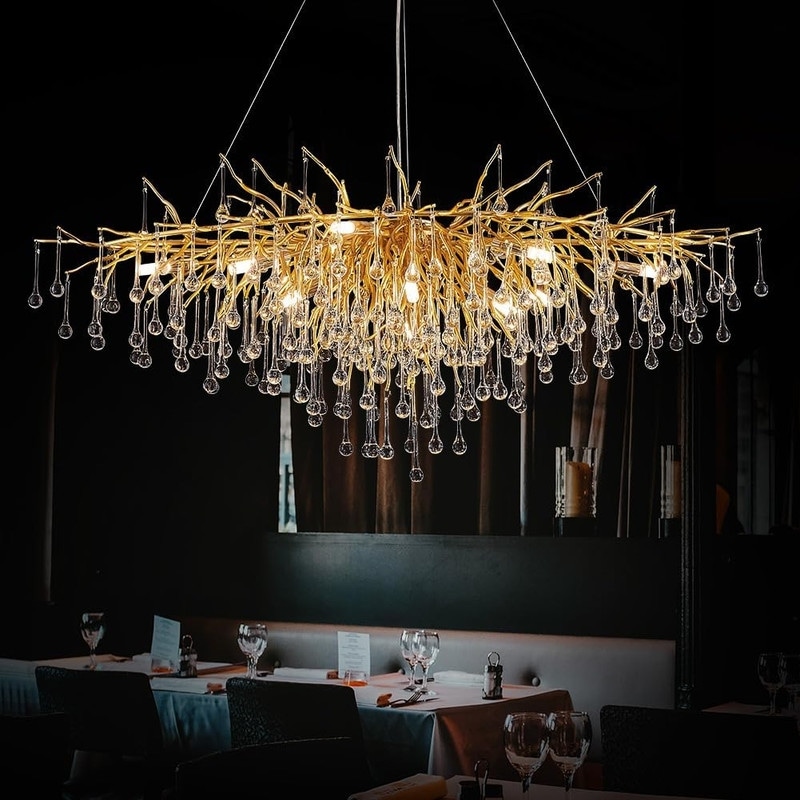 KAYLA Modern Indoor Crystal Chandelier for Dining Room Kitchen Island Ceiling Pendant Lighting Fixture On Sale Bed Bath Beyond 39886224