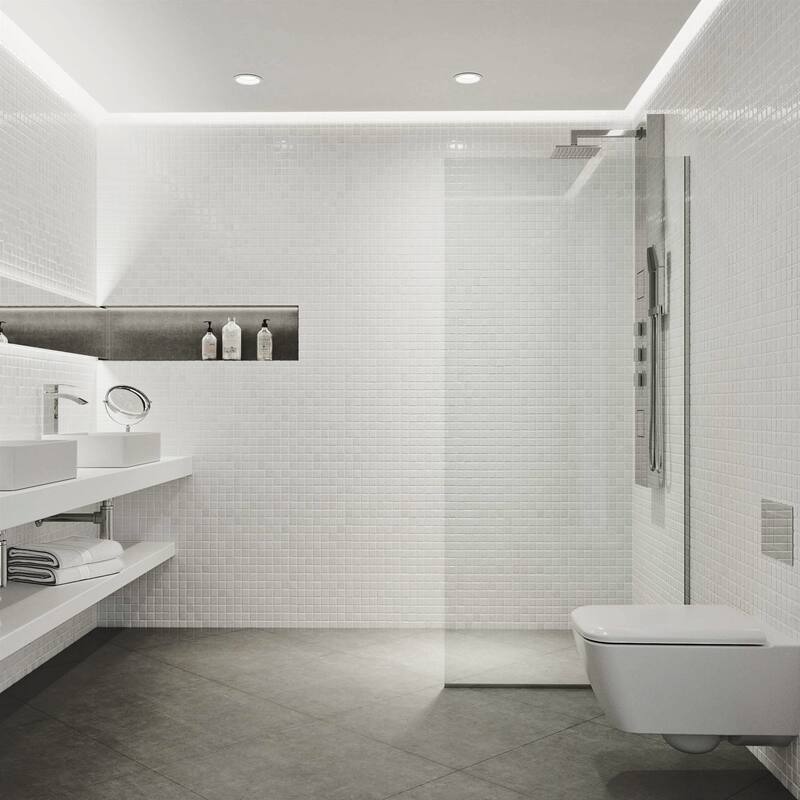 VIGO Zenith 34" W x 74" H Frameless Fixed Shower Screen