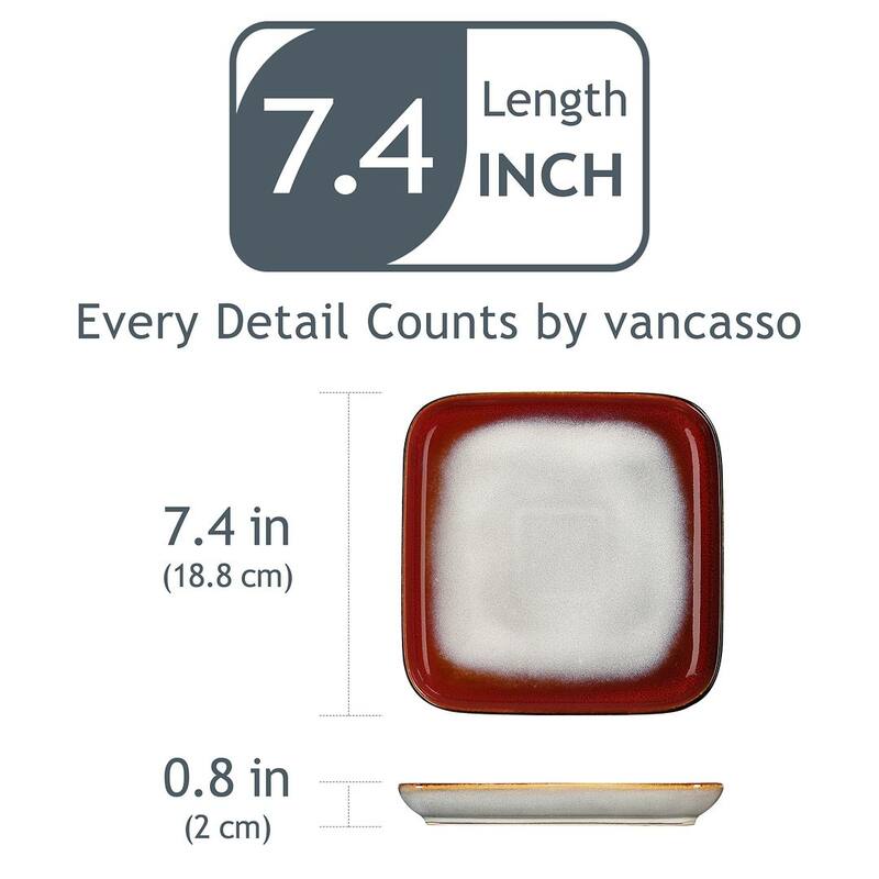 vancasso Stern Reactive Glaze Stoneware Dinnerware Set, Service for 4