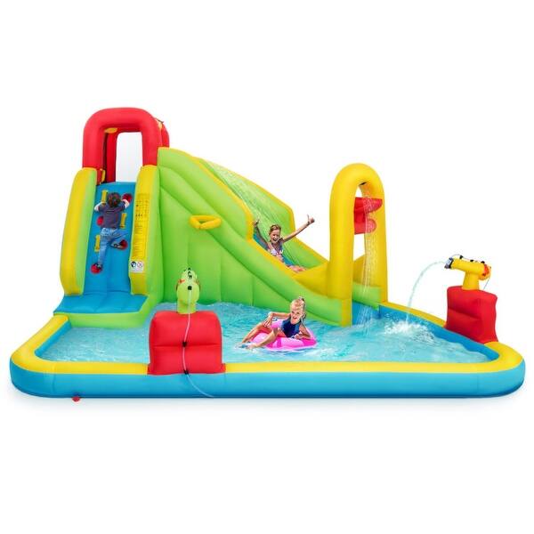 slide 2 of 14, Inflatable Splash Jump Slide Water Bounce without Blower - Multi - 157.5'' x 132'' x 90.5'' (L x W x H) Kids