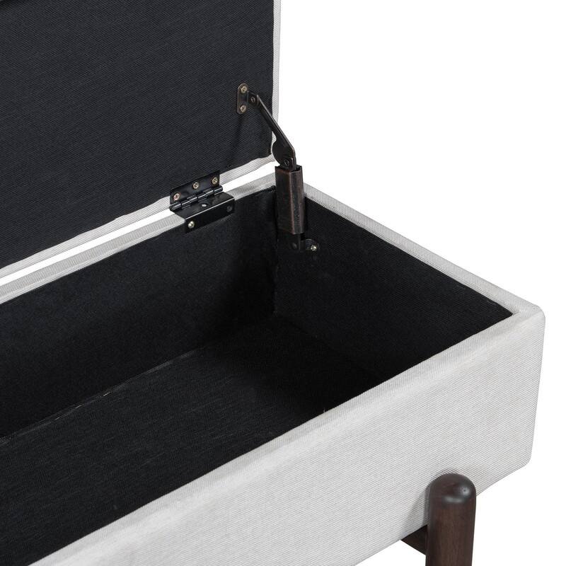 Modern 47.2" Upholstered Storage Bench with Hidden Compartment for Entryway and Living Room