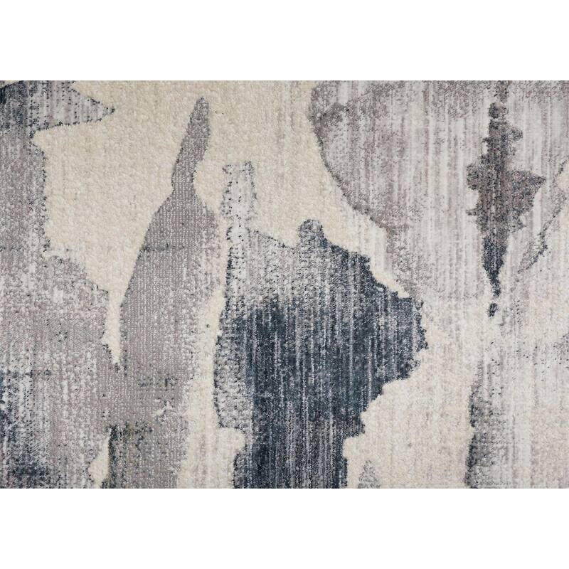 Abstract Watercolor Transitional Industrial Rug