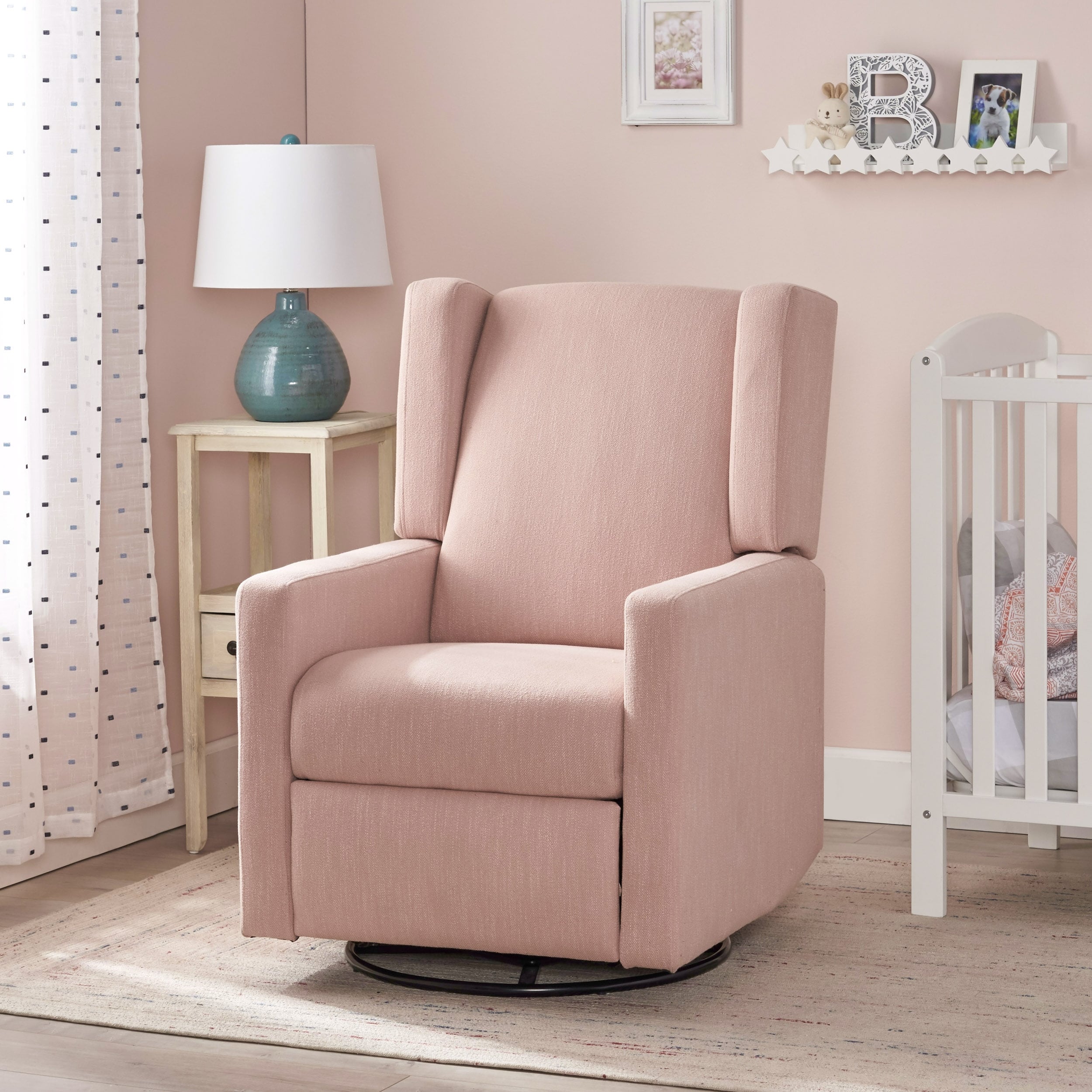 Hounker Contemporary Upholstered Swivel Recliner by Christopher Knight Home