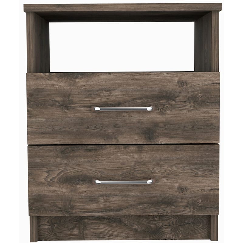 Superior Top Nightstand,Two Drawers, One Shelf