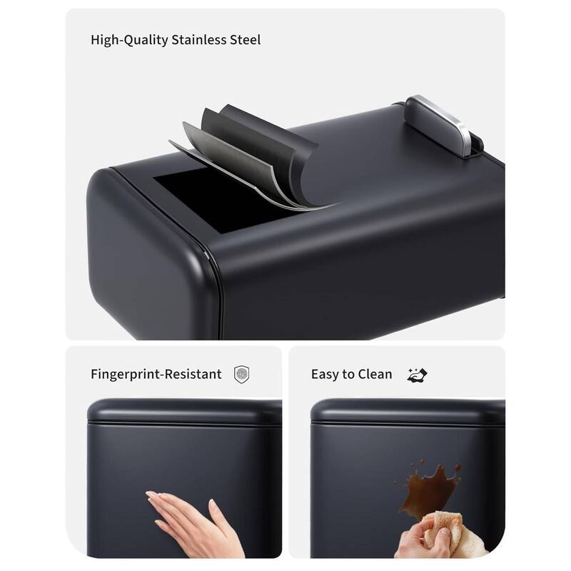 8 Gal Fingerprint-Proof Step Rubbish Bin, Trash Can for Bathroom, Kitchen