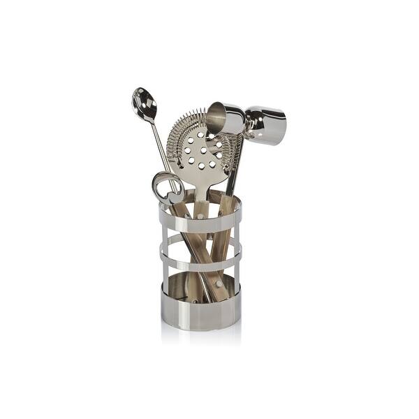 slide 2 of 3, Bayeux Stainless Steel 5-Piece Bar Tool Set