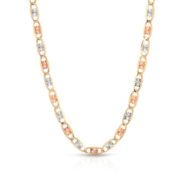 Mcs Jewelry Inc 14 KARAT THREE TONE, YELLOW GOLD, WHITE GOLD, ROSE GOLD NECKLACE (2MM) - Multi