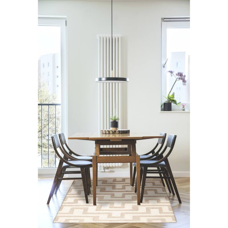 ECARPETGALLERY Hand-knotted Tangier Khaki Wool Rug - 5'4 x 7'9