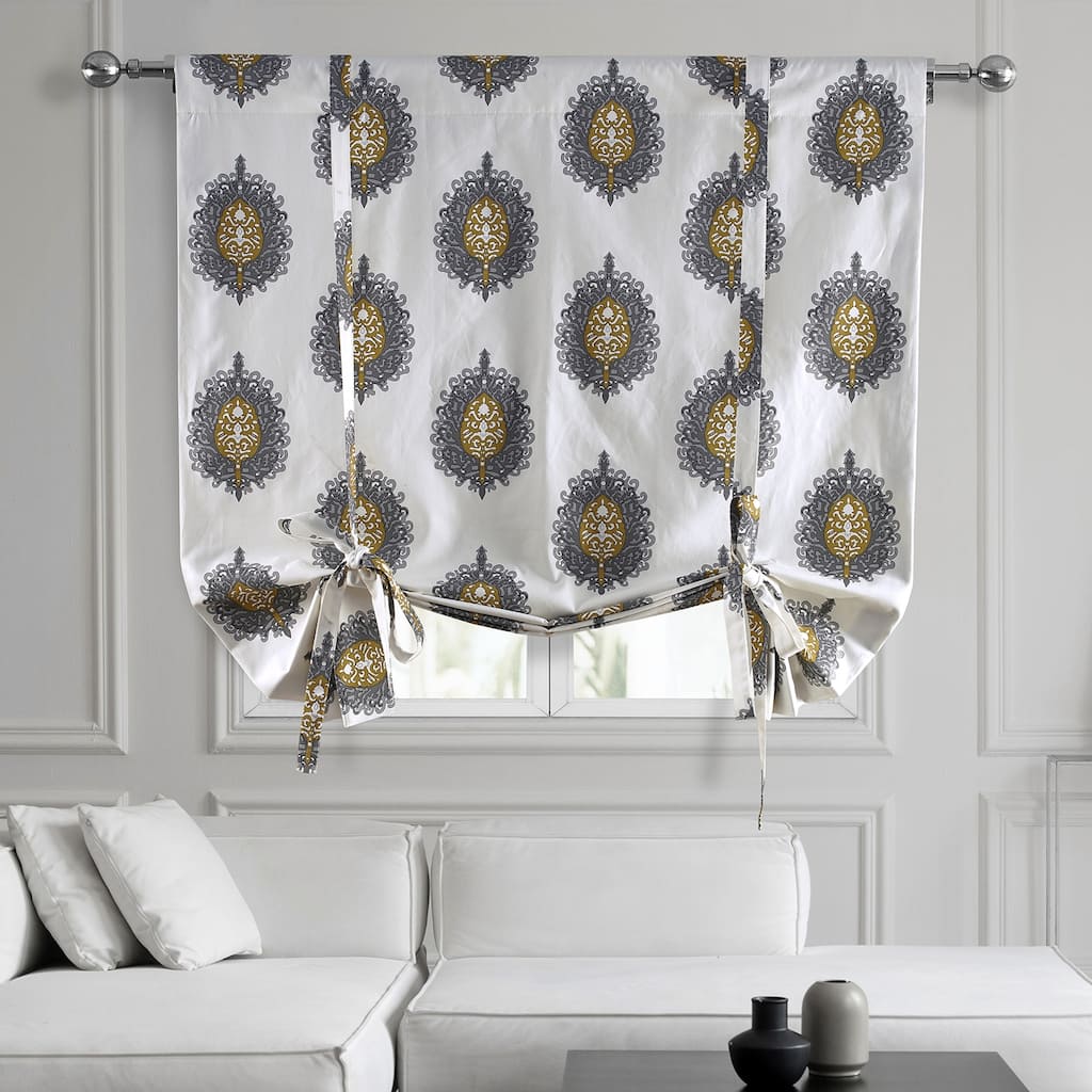 Exclusive Fabrics Mayan Printed Cotton Tie-Up Window Shade - 46 X 63