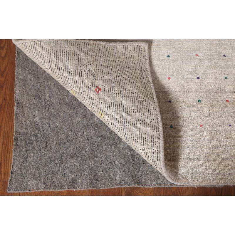 Gabbeh Area Rug Hand-Knotted Tribal Wool Carpet - 7'10" x 9'10"