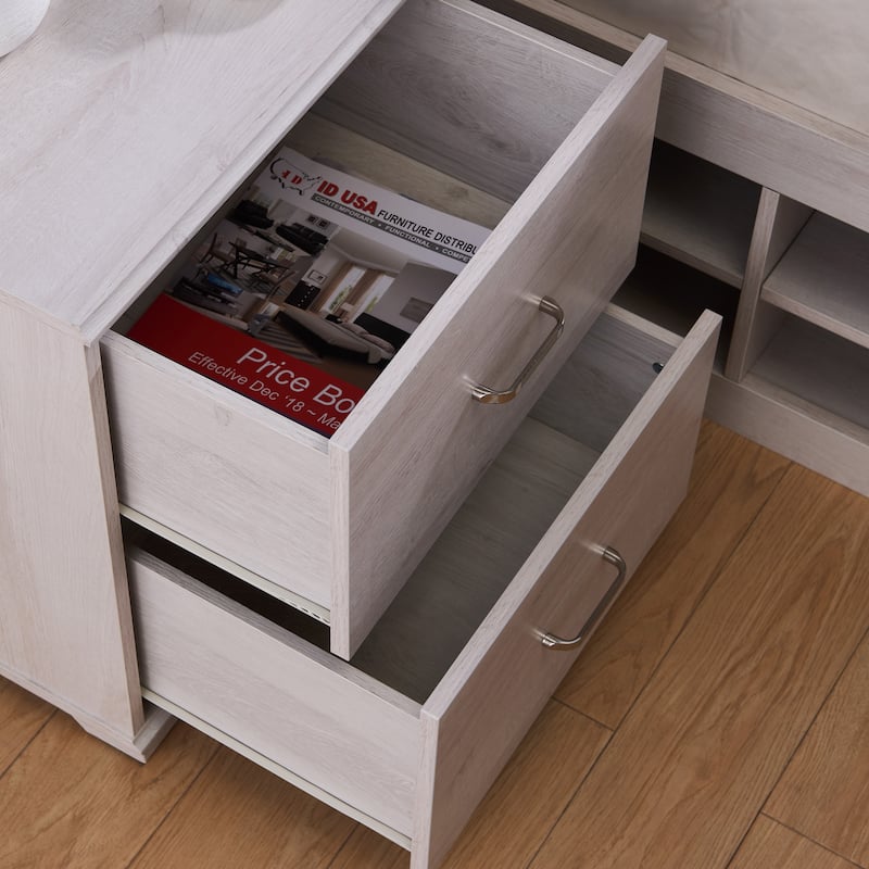 DH BASIC Transitional 2-Drawer Nightstand with Bar Pulls by Denhour