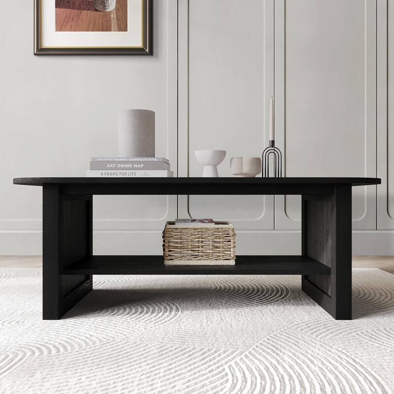 CraftPorch Mid-Century Modern Black Coffee Table