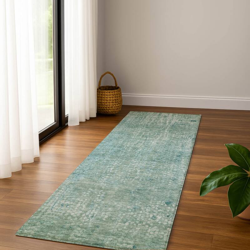 Premium Washable Super Soft Casual Imprints Mayfield Rug - Teal - 2'3" x 7'6"