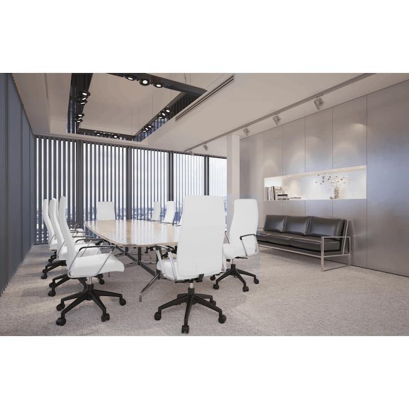 Hilton Modern High Back Ergonomic Leather Office Chair with Adjustable Height, Swivel, and Tilt for Conference or Executive Desk