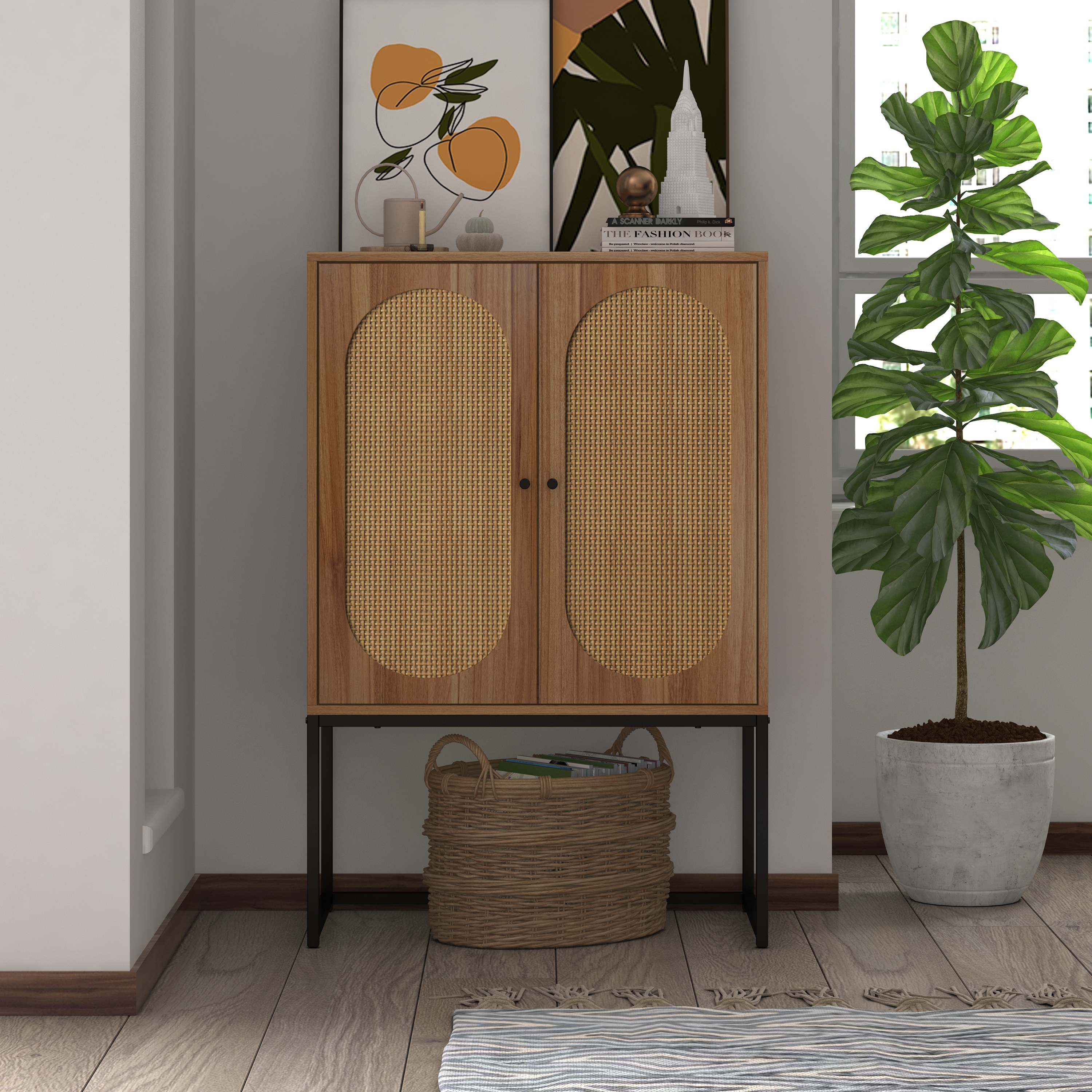 Rattan hallway deals cabinet