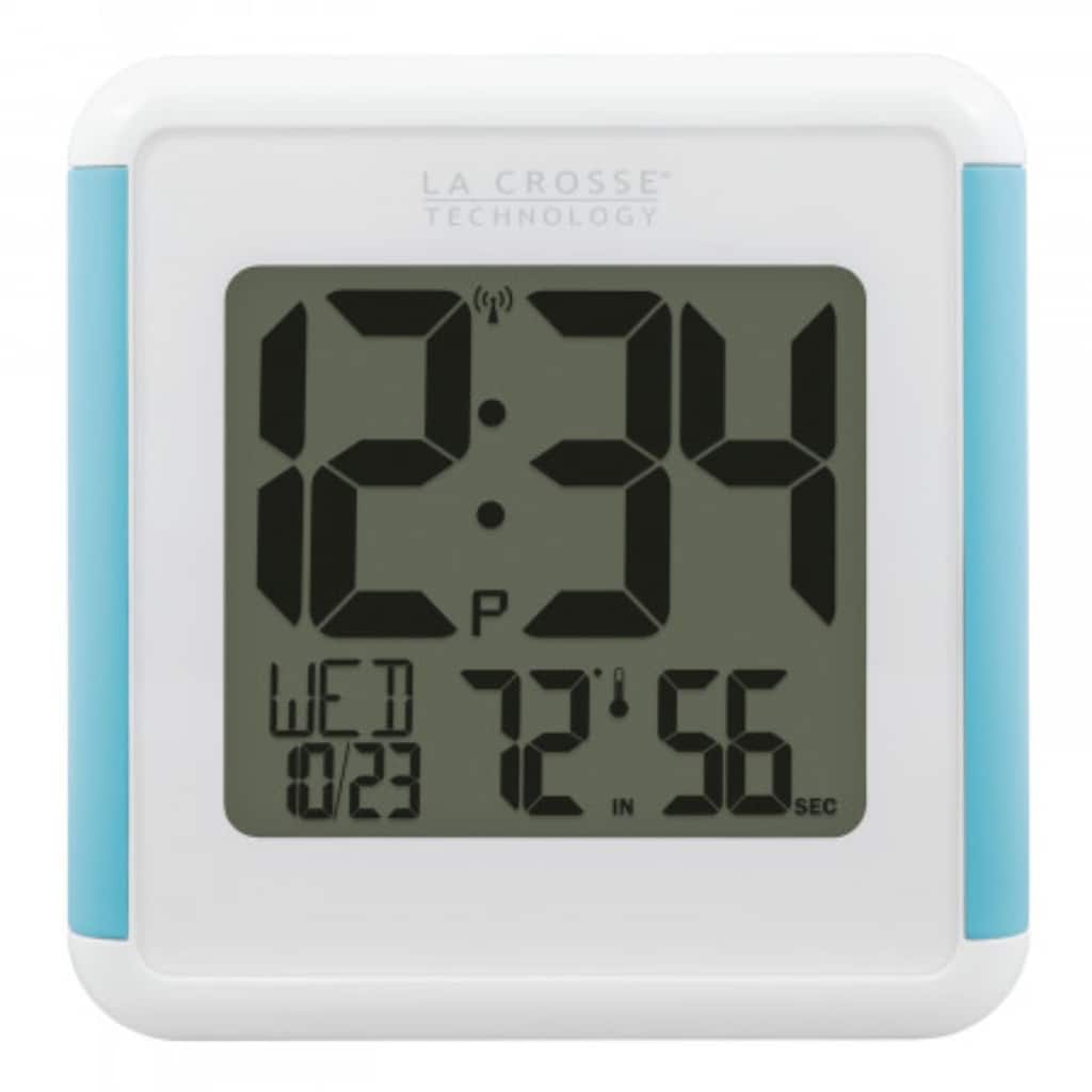 5.12" White and Blue Shower Cube Atomic Digital Wall Clock