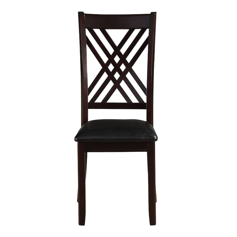 Gracie Black and Espresso Cross Back Side Chairs (Set of 2)