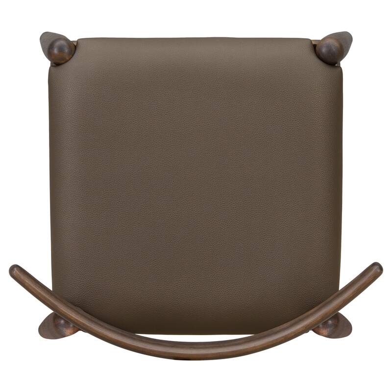 Set of 2 Rubberwood Dining Chairs, Ergonomic Backrest & Faux Leather Upholstery