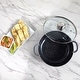 preview thumbnail 5 of 28, Bistro-Cera Aluminum Speckled Black Ceramic Caldero with Glass Lid, Black