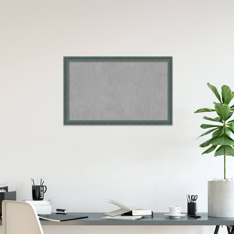 Amanti Art Upcycled Teal Grey Framed Magnetic Board